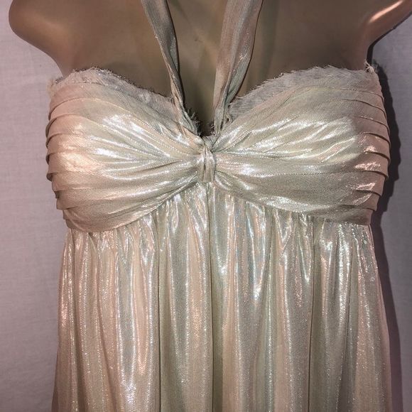 BCBG Maxazria Metallic Halter Dress - Picture 3 of 9